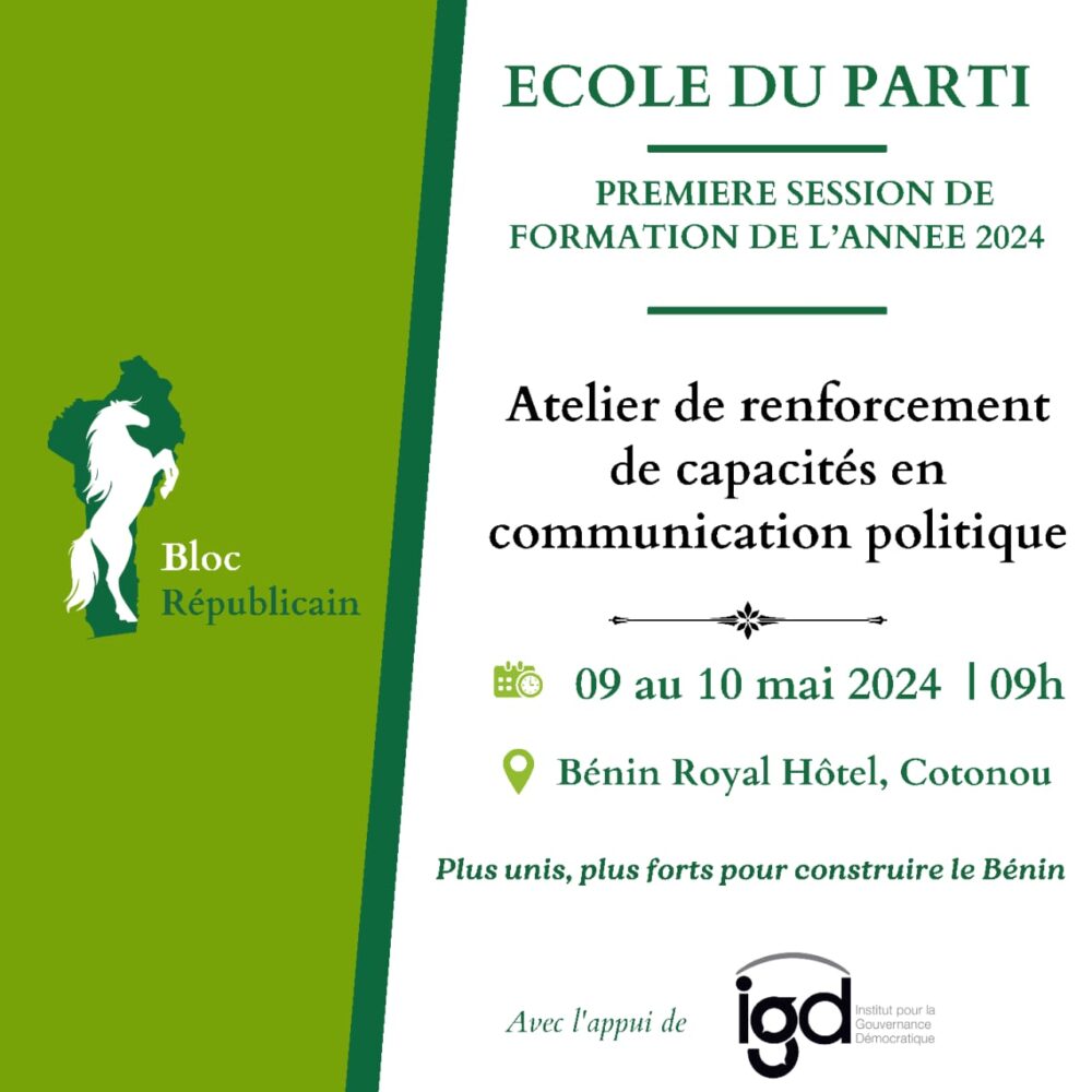 Ecole du parti Bloc Républicain: lancement de la 1ère session de formation de 2024